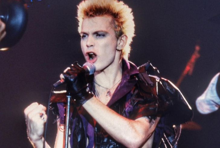 Billy Idol 1980s rock performance