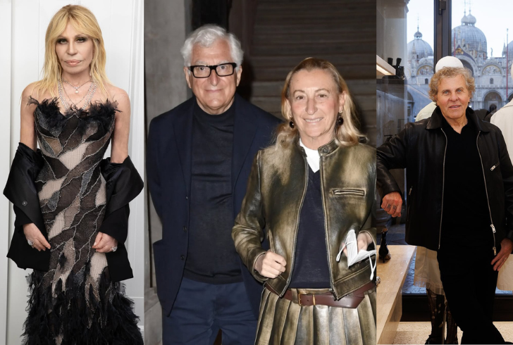 Versace, Prada, Bertelli, Rosso honor Armani.